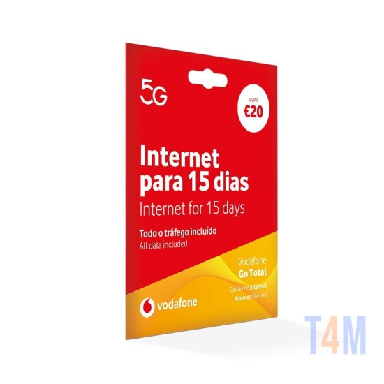 CARTÃO SIM PARA INTERNET VODAFONE GO TOTAL 5G UNLIMITED POR 15 DIAS
